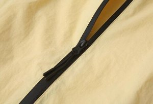 Ветровка летняя тонкая с капюшоном на молнии, подол на кулиске, желтый