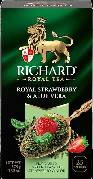 Чай Richard Royal Strawberry &amp; Aloe Vera 1,5*25 пак (1/12) зеленый сашет 102127/102253/102694