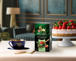 Чай Richard Royal Strawberry &amp; Aloe Vera 1,5*25 пак (1/12) зеленый сашет 102127/102253/102694