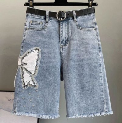 Модный LOOK Джинсовые шорты с пайетками 1285р до 3XL