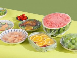 Пакеты для продуктов на резинке 100шт / пакеты для тарелок на резинке / пищевые пакеты на резинке 100шт / пакет крышка для хранения 100шт