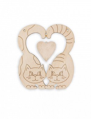 Заготовка для декорирования "Mr. Carving" ВД-562 Подвеска фанера 9 х 7.5 х 0.4 см "Влюбленные кошечки" (8х7 см)