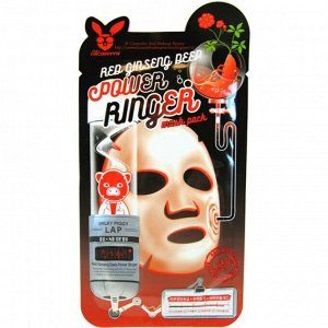 Тканевая маска "Красный женьшень" Elizavecca Power Ringer RED GINSENG  , ,