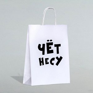 Пакет подарочный бумажный «Чёт несу», 24x10.5x32 см