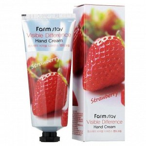 Крем для рук "Клубника" Farmstay Visible Difference Hand Cream Strawberry, 100 мл, ,