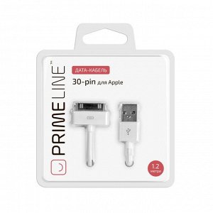 Кабель Prime Line iPhone 30 pin - USB белый, 1.2м, 7200