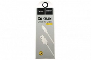Кабель Hoco X6 Lightning - USB белый, 1м