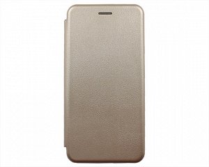 Чехол книжка Samsung A730F A8+ 2018 золотой, открывается вбок