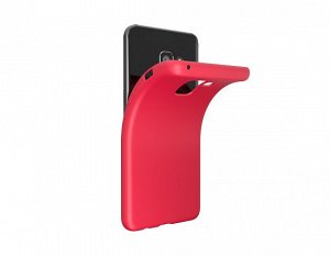 Чехол Samsung A730F A8+ Anycase TPU матовый красный, 140247