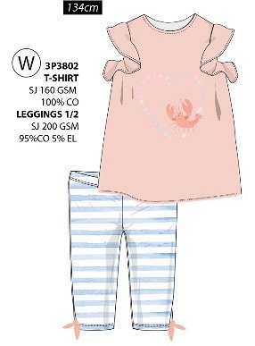 Комплект для девочек (футболка, леггинсы)
