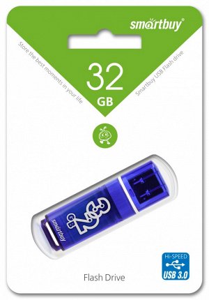 32GB USB Flash 3.0, SmartBuy Glossy синий, SB32GBGS-DB
