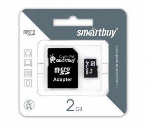 Карта памяти MicroSD SmartBuy 2GB + SD, SB2GBSD-01
