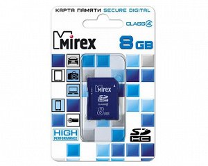 8GB Карта памяти SDHC MIREX class 4, 13611-SDCARD08