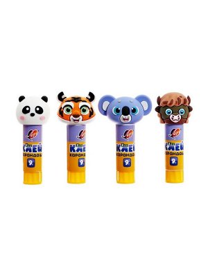 Клей-карандаш PVP 9 г Луч ZOO, фигурный колпачок, МИКС