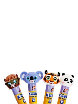 Клей-карандаш PVP 9 г Луч ZOO, фигурный колпачок, МИКС
