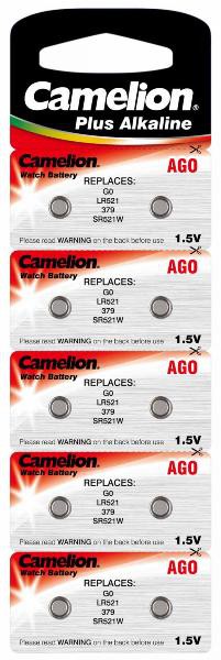 Элемент марганцево-щелочной Camelion AG00/379/SR521W/LR63 (10-BL) цена за 1шт