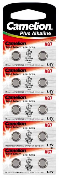 Элемент марганцево-щелочной Camelion AG07/395/SR927W/LR926/LR57/195/GP95A (10-BL) цена за 1шт