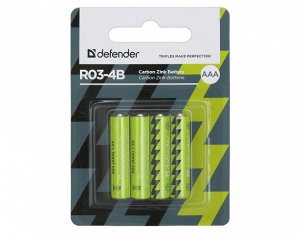 Батарейка AAA Defender LR03 4-BL цена за 1 упаковку, 56102 recommended