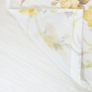 Ткань вуаль-печать с рисунком лилии цвет золото (ш.300см)