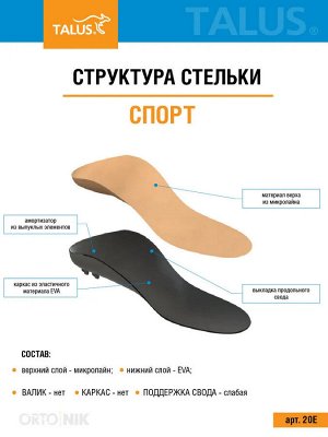 Детские ортопедические стельки СПОРТ лечебно-профилактические (пара)