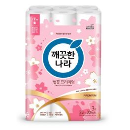 Премиальная мягкая туалетная бумага «Herbgarden Cherry Blossom» с ярким ароматом сакуры (трёхслойная, с цветным тиснёным рисунком) 28 м х 30 рулонов