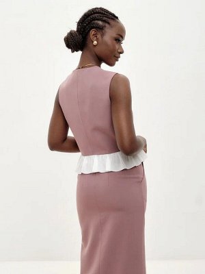 Жилетка с рюшей NEW COLLECTION. Цвет капучино