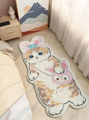 Коврик "Котенок с сумкой" 60х90 см, бежевый