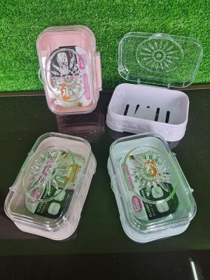 Мыльница с крышкой пластиковая