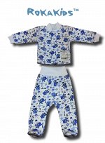 Костюм (кофта и ползунки короткие Евро). Ткань - Интерлок набивной Пенье (100% хлопок).