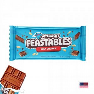 Feastables MrBeast Milk Crunch 60g - Молочный шоколад Мистера Биста Фистаблс с воздушным рисом
