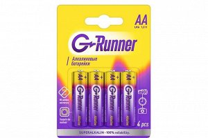 Батарейки алкалиновые «G-runner» AA/LR6, 1,5 V, в блистере 4 батарейки, (упаковка 12 шт)