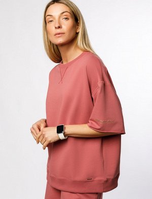 Vilatte Футболка из футера двухнитки с эластаном