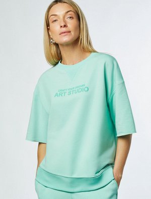 Футболка из тонкого премиального футера с эластаном мятный_art studio