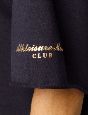 Футболка из тонкого премиального футера с эластаном т.синий_athleisure_mood