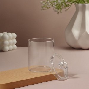 Органайзер для ватных палочек, с крышкой, 7x11.5 см, прозрачный
