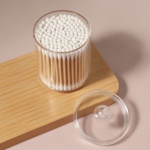 Органайзер для ватных палочек, с крышкой, 7x11.5 см, прозрачный