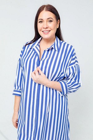 Платье 3365-40-2885-36М белое, синяя полоска