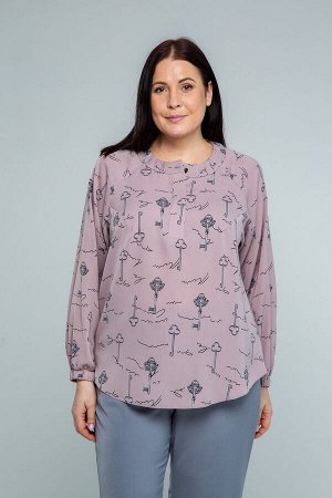 Блуза 513-39-105М Черничный мусс, Ключи, сборка по горловине