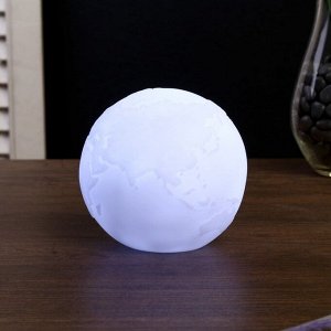 Фигурка светящаяся RISALUX «Планета», LED-ночник, батарейки LR14, белый, 8.5x8.5x9 см