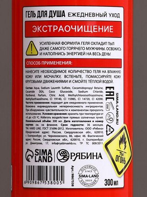 Подарочный набор косметики «Незаменимый чистый запас», гель для душа, шампунь для волос, 2x300 мл и мочалка для тела, HARD LINE