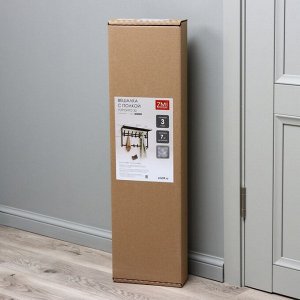 Вешалка с полкой «Торонто 32», 92.4x25.5x9.8 см, металл, чёрная