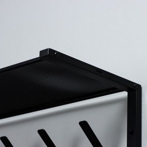 Вешалка с полкой «Торонто 32», 92.4x25.5x9.8 см, металл, чёрная