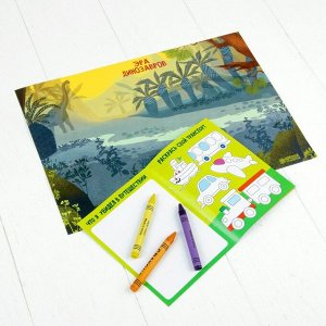 Развивающий набор для творчества "Путешествие с динозаврами" + карандаши, пластилин