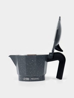Кофеварка гейзерная Magistro «Мрамор», 150 мл, на 3 чашки, нержавеющая сталь, чёрная