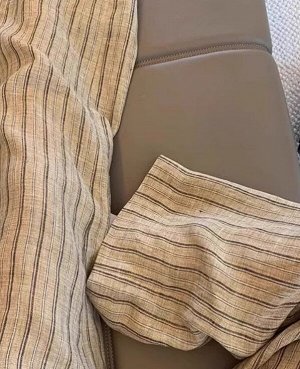 Брюки тонкие свободные с вертикальными полосами, хаки