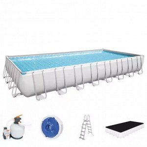 Каркасный бассейн Bestway Power Steel 956 х 488 х 132 см, 52231л, фильтр-насос. 8327л/ч, лестница, тент