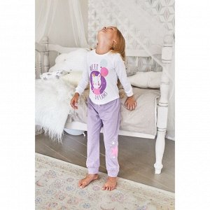 Пижама для девочки (брюки и джемпер) "Котенок", р-р 30 (98-104 см) 3-4 г, 95% хлопок, 5% эластан
