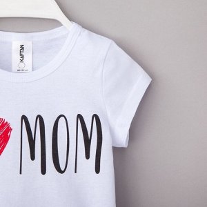 Футболка детская KAFTAN "Love mom", белый, рост 110-116 (32)