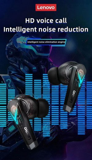 Беспроводные наушники Lenovo LP6 TWS с защитой от воды и RGB подсветкой