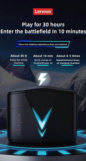 Беспроводные наушники Lenovo LP6 TWS с защитой от воды и RGB подсветкой